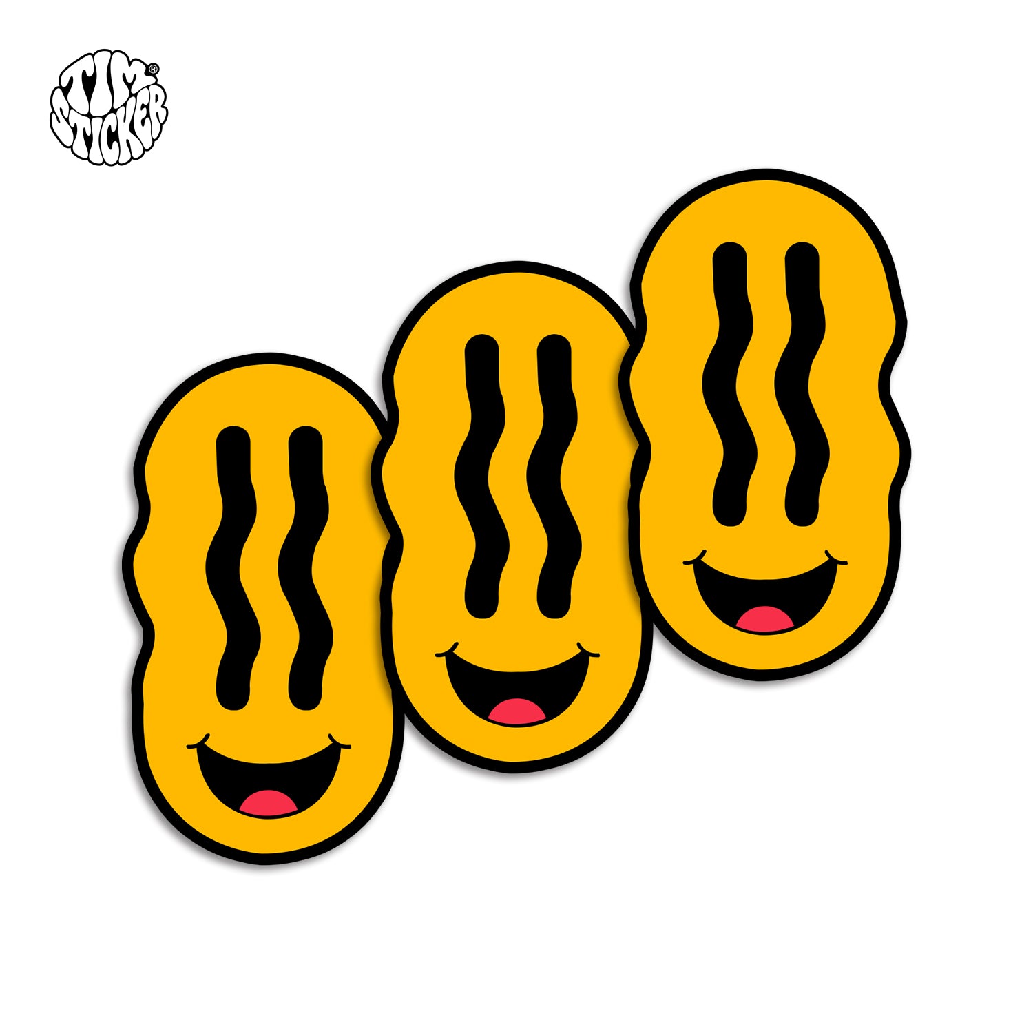 Smile Face Vinyl Sticker Minimal Happy Smiley Decal for Car Windows, Laptop & Phone, Rolling suitcase, 3 PCS, Not Reusable TIM STICKER®