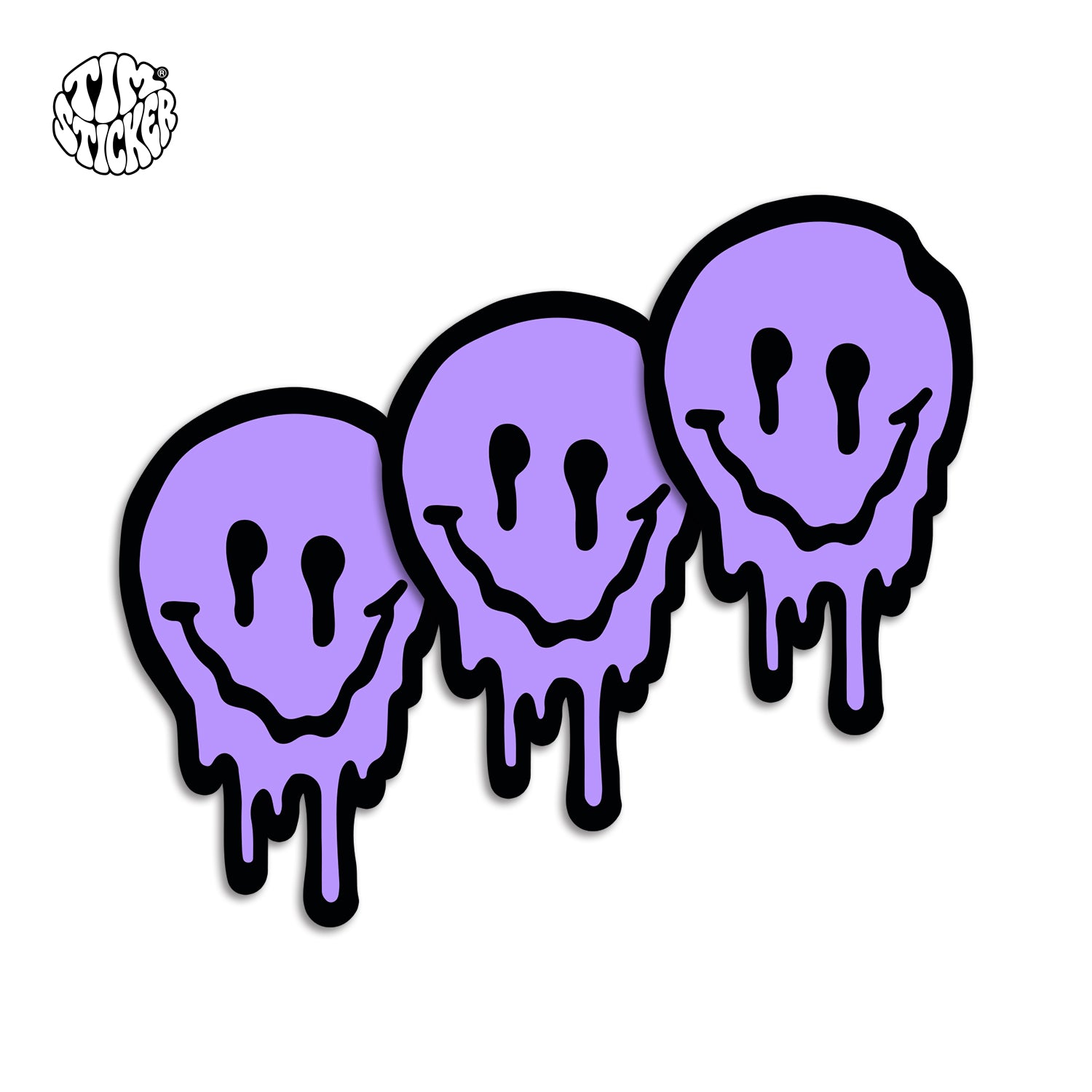 Smile Face Vinyl Sticker Minimal Happy Smiley Decal for Car Windows, Laptop & Phone, Rolling suitcase, 3 PCS, Not Reusable TIM STICKER®