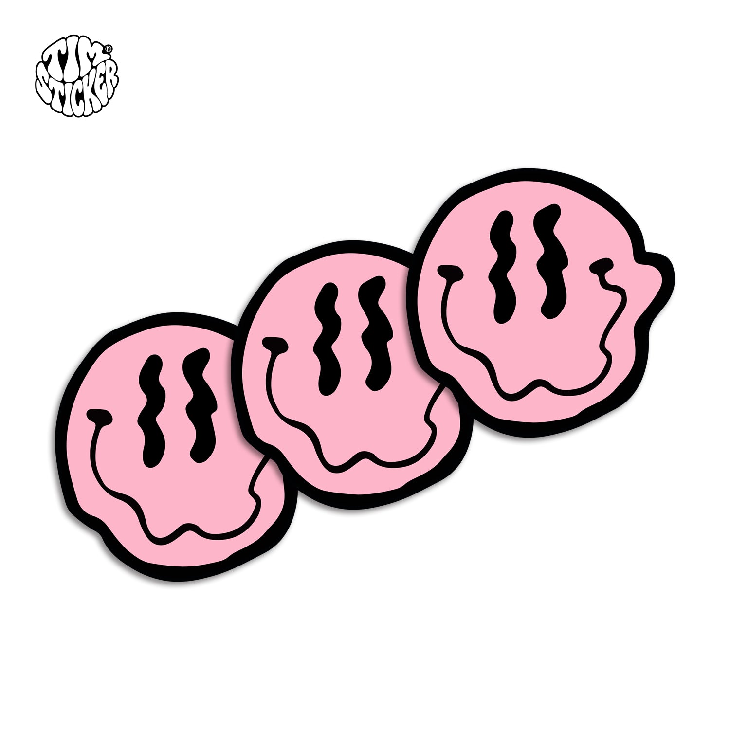 Smile Face Vinyl Sticker Minimal Happy Smiley Decal for Car Windows, Laptop & Phone, Rolling suitcase, 3 PCS, Not Reusable TIM STICKER®