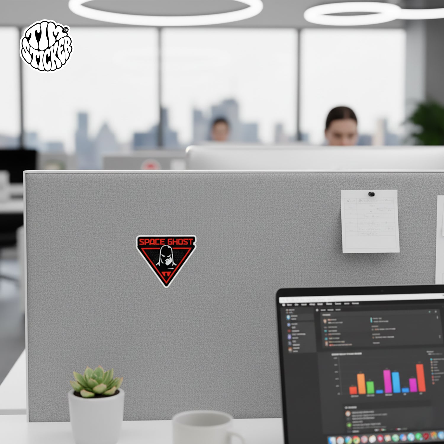 Space Ghost Cool Laptop Stickers, Waterproof & UV-Protected, 1 PCS, Not Reusable TIM STICKER®