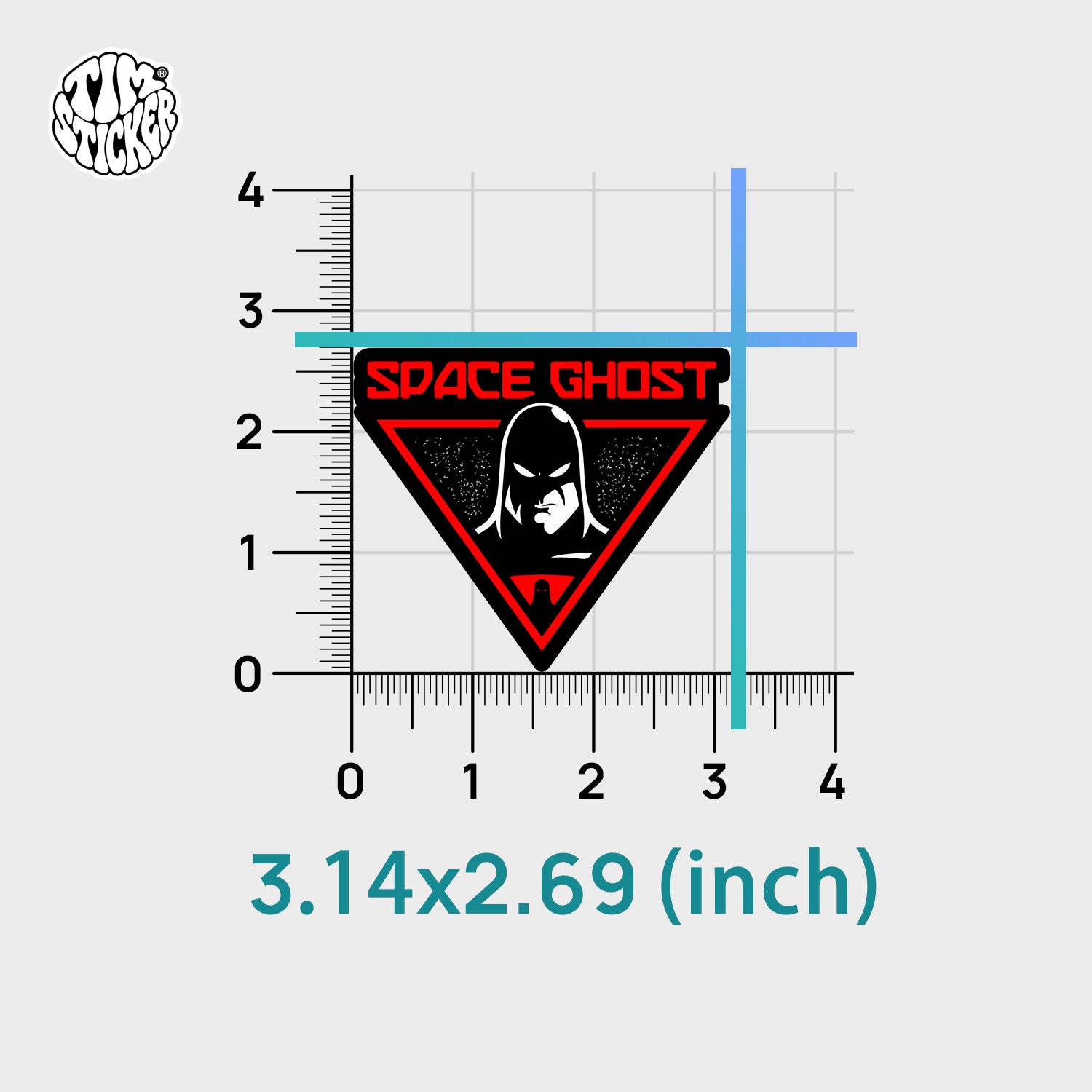 Space Ghost Cool Laptop Stickers, Waterproof & UV-Protected, 1 PCS, Not Reusable TIM STICKER®