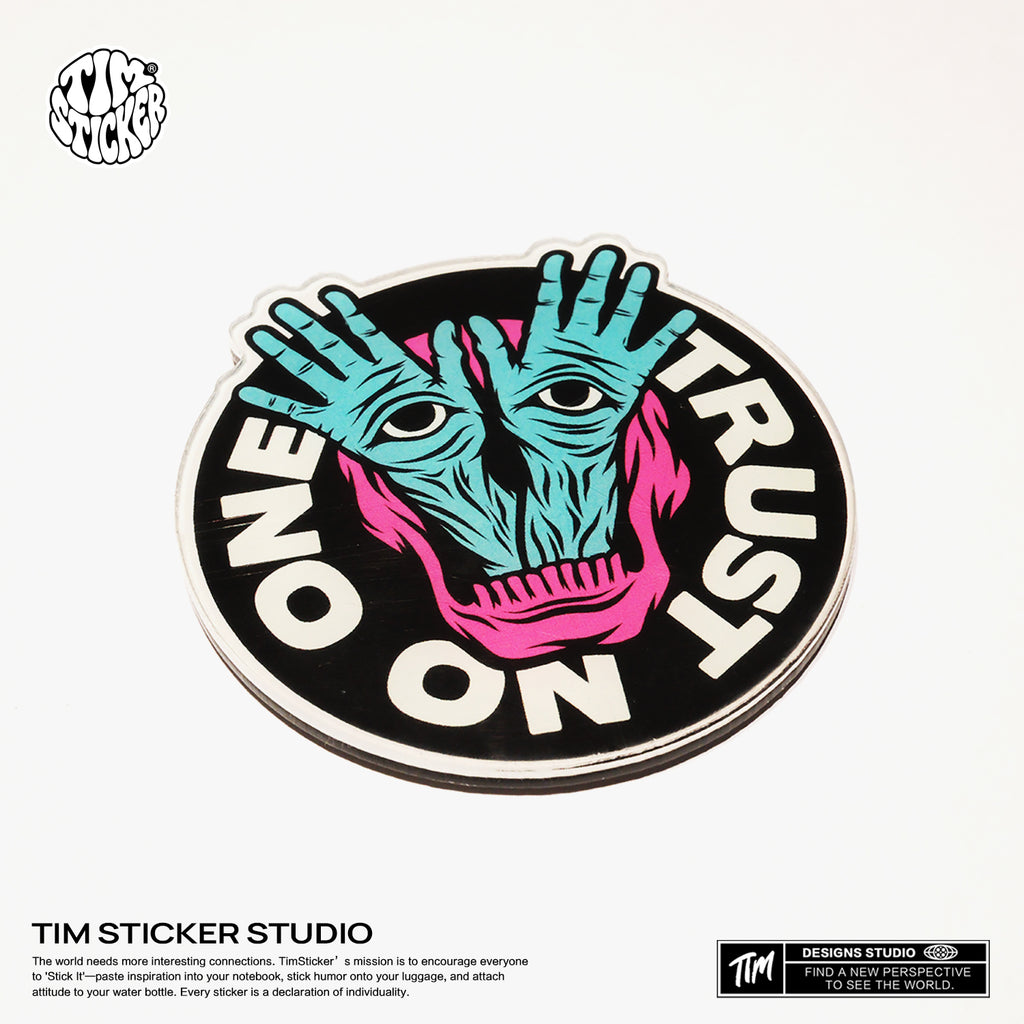 Strong Magnetic Scratch-Free "Trust No One" Refrigerator Magnets, Protects Refrigerator Surface Without Marks TIM STICKER®