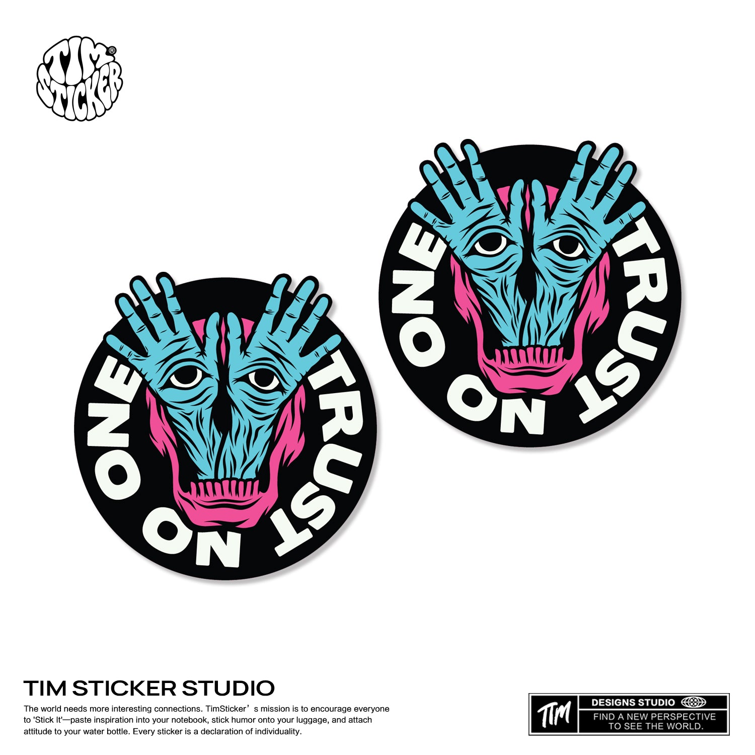 Strong Magnetic Scratch-Free "Trust No One" Refrigerator Magnets, Protects Refrigerator Surface Without Marks TIM STICKER®