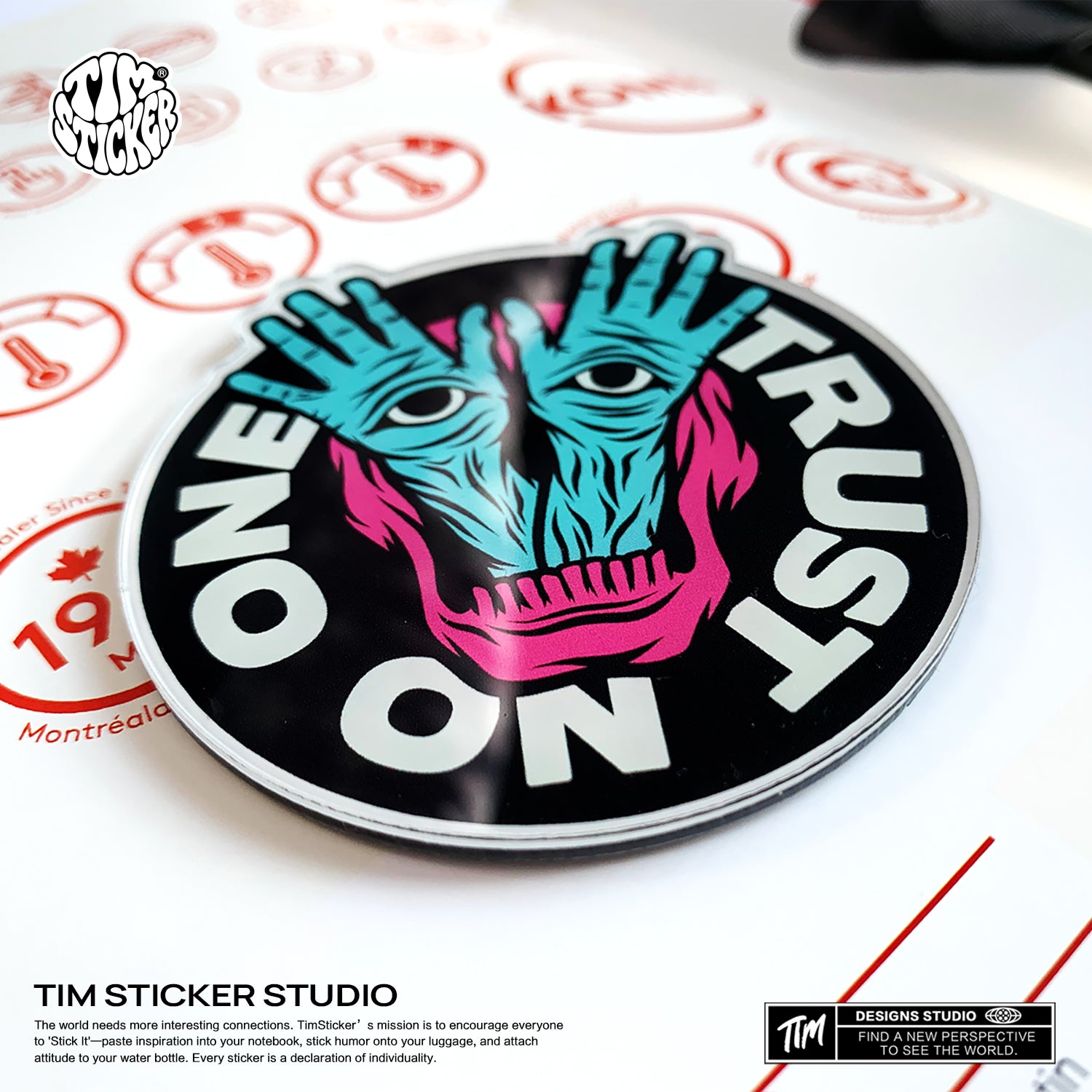 Strong Magnetic Scratch-Free "Trust No One" Refrigerator Magnets, Protects Refrigerator Surface Without Marks TIM STICKER®