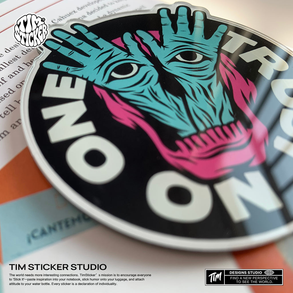 Strong Magnetic Scratch-Free "Trust No One" Refrigerator Magnets, Protects Refrigerator Surface Without Marks TIM STICKER®