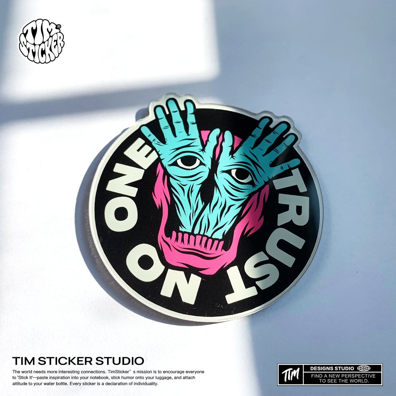 Strong Magnetic Scratch-Free "Trust No One" Refrigerator Magnets, Protects Refrigerator Surface Without Marks TIM STICKER®