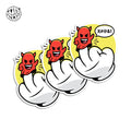 Evil Urges Cartoon Hand Gesture Sticker – Funny Attitude Vinyl Decal for Cars, Laptops & Windows, 3 PCS, Not Reusable, TIM STICKER®