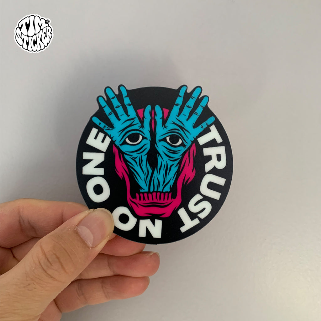 Trust no one Waterproof Stickers, Monster Hand And Eyes Vinyl Sticker Style Decal for Laptop, Water Bottle, Car, Skateboard, 3 PCS, Not Reusable TIM STICKER®
