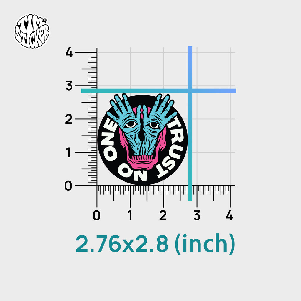 Trust no one Waterproof Stickers, Monster Hand And Eyes Vinyl Sticker Style Decal for Laptop, Water Bottle, Car, Skateboard, 3 PCS, Not Reusable TIM STICKER®