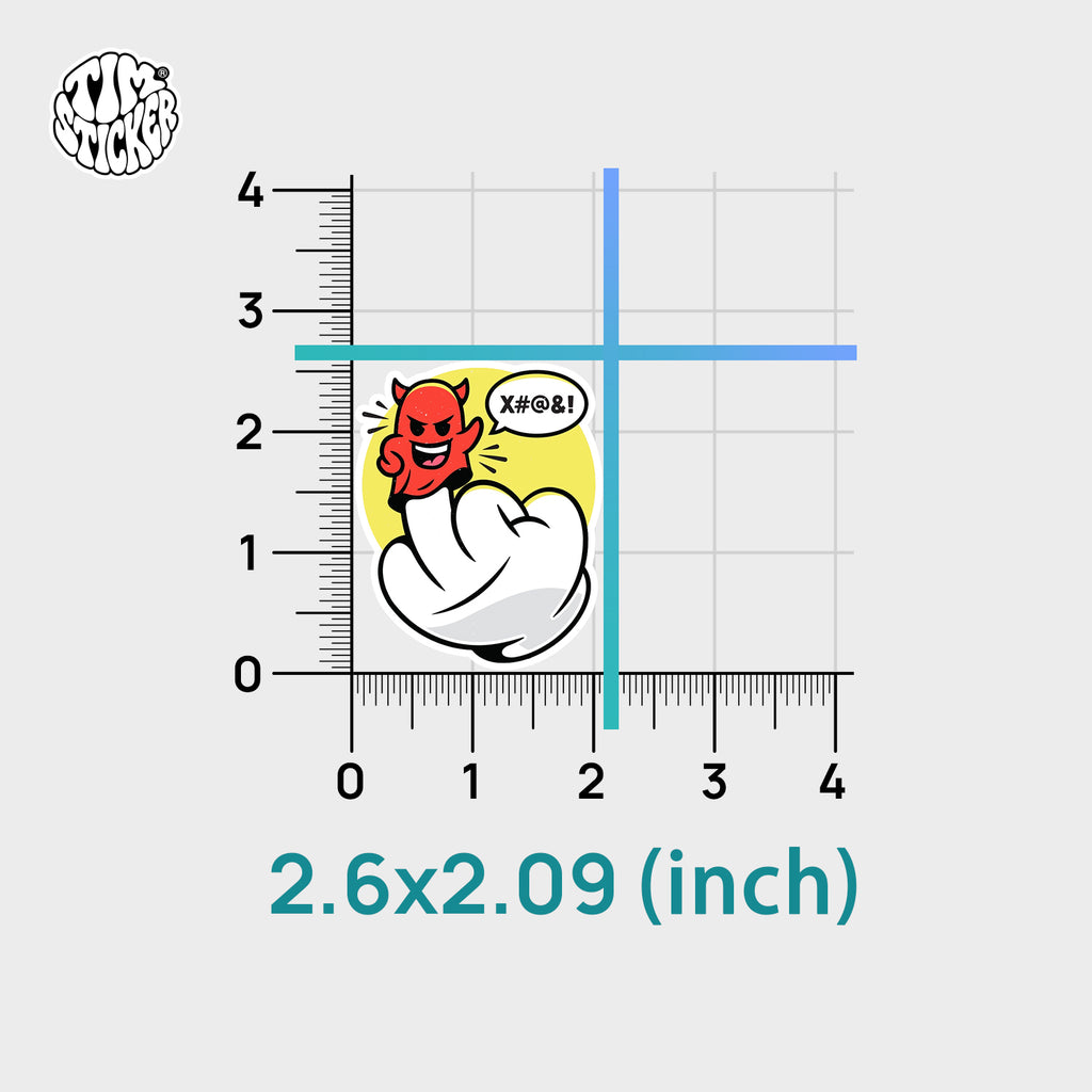 Evil Urges Cartoon Hand Gesture Sticker – Funny Attitude Vinyl Decal for Cars, Laptops & Windows, 3 PCS, Not Reusable, TIM STICKER®