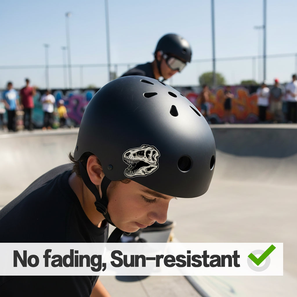 Tyrannosaur Skull Water Bottle Stickers, Waterproof & Grit Texture, 3 PCS, Not Reusable TIM STICKER®