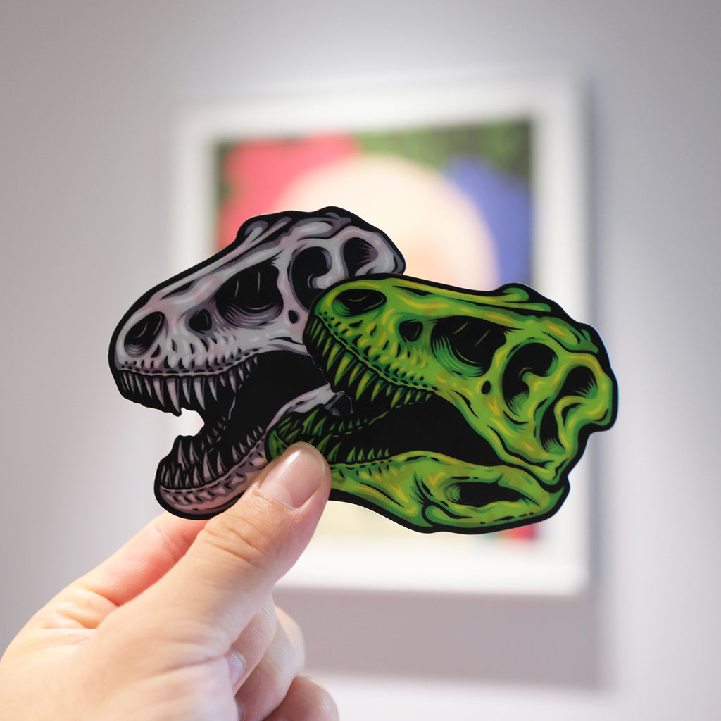 Tyrannosaur Skull Water Bottle Stickers, Waterproof & Grit Texture, 3 PCS, Not Reusable TIM STICKER®