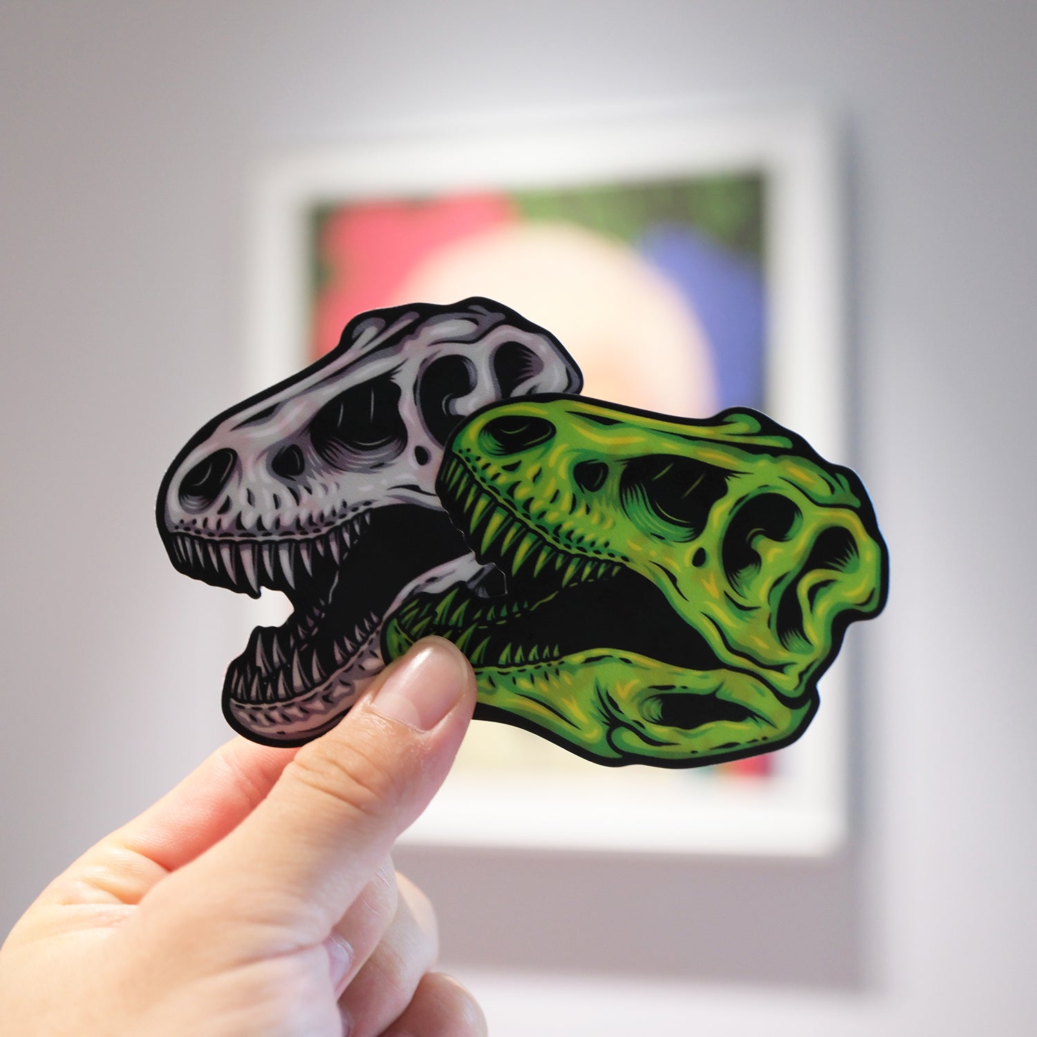 Tyrannosaur Skull Water Bottle Stickers, Waterproof & Grit Texture, 3 PCS, Not Reusable TIM STICKER®
