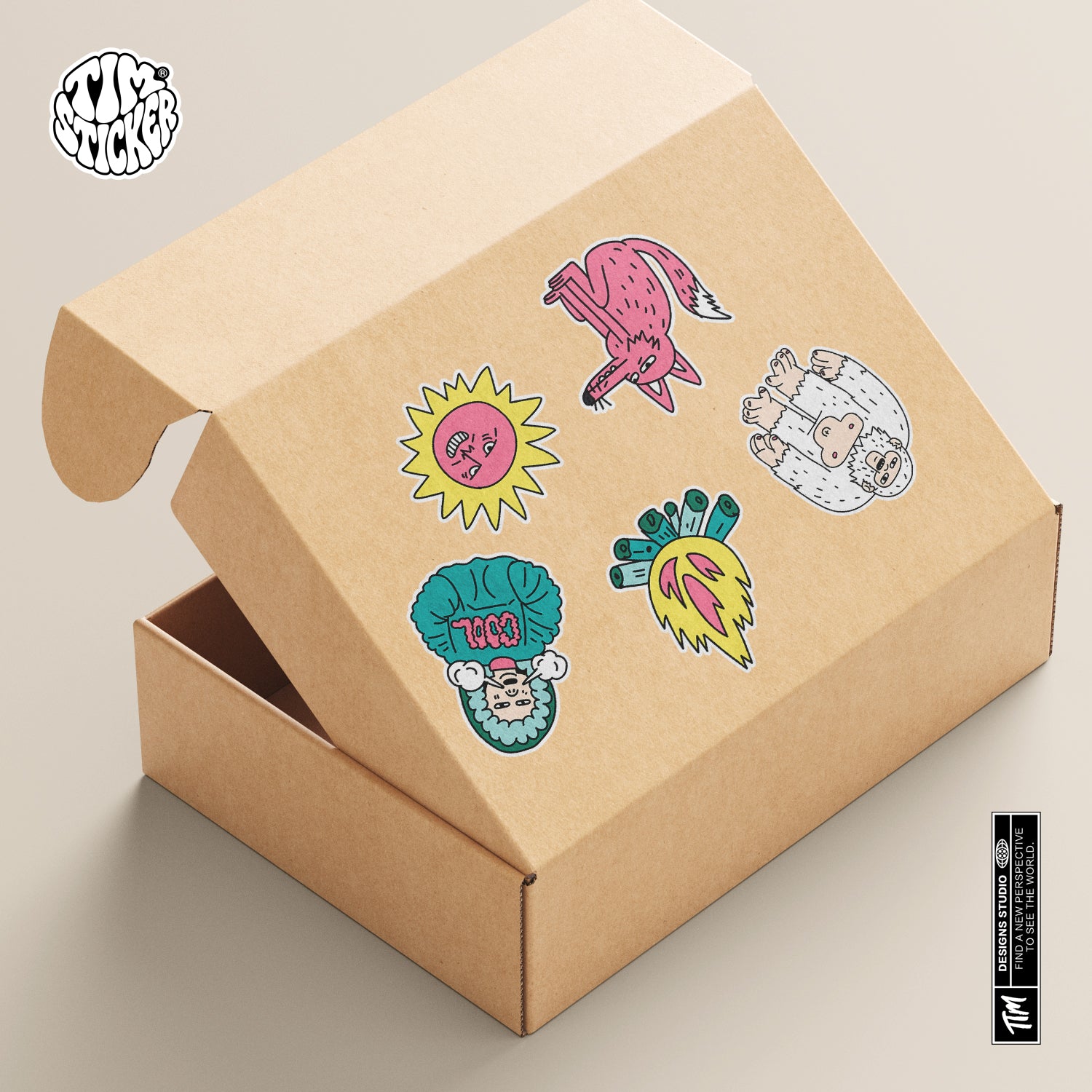 Winter Character Graffiti Sticker Pack – Hand-Drawn Style Vinyl Decal for Water Bottle, Laptops & Skate Gear, 3 PCS, Temporarily Reusable, TIM STICKER®