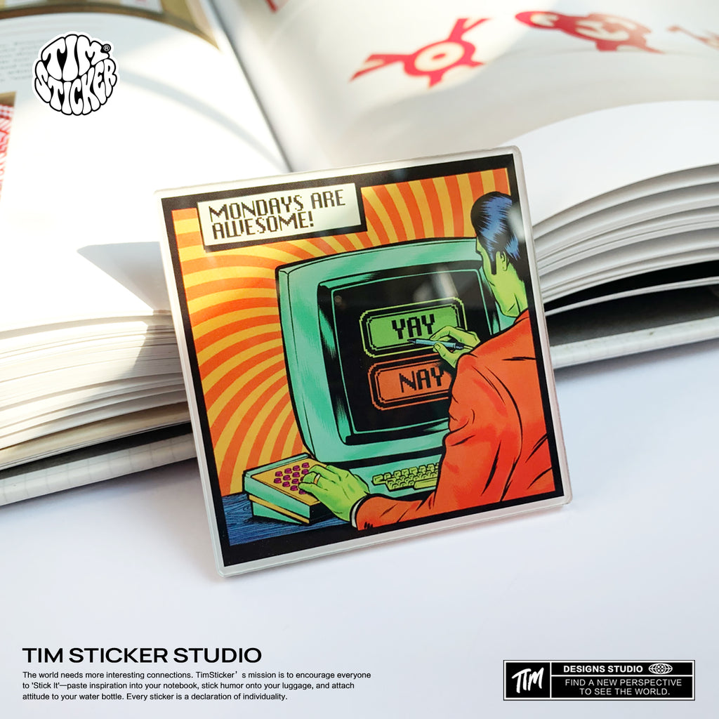 Strong Magnetic Scratch-Free "Yay Or Nay" Refrigerator Magnets, Protects Refrigerator Surface Without Marks TIM STICKER®