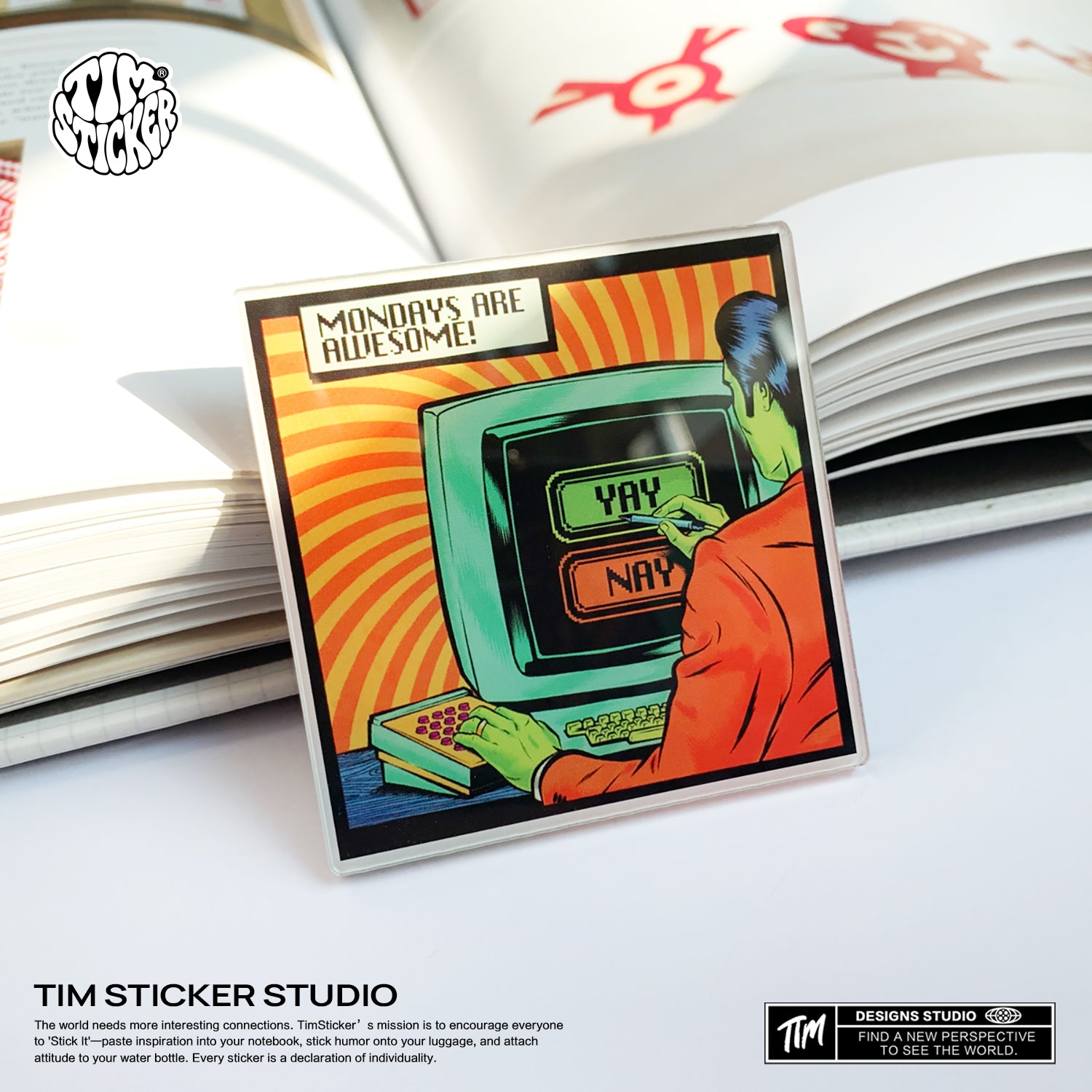 Strong Magnetic Scratch-Free "Yay Or Nay" Refrigerator Magnets, Protects Refrigerator Surface Without Marks TIM STICKER®