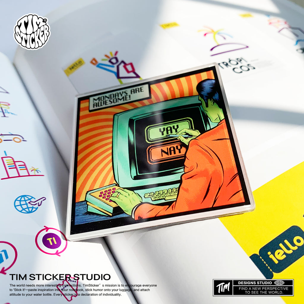 Strong Magnetic Scratch-Free "Yay Or Nay" Refrigerator Magnets, Protects Refrigerator Surface Without Marks TIM STICKER®