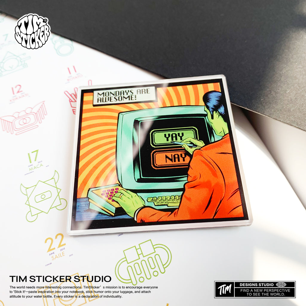 Strong Magnetic Scratch-Free "Yay Or Nay" Refrigerator Magnets, Protects Refrigerator Surface Without Marks TIM STICKER®