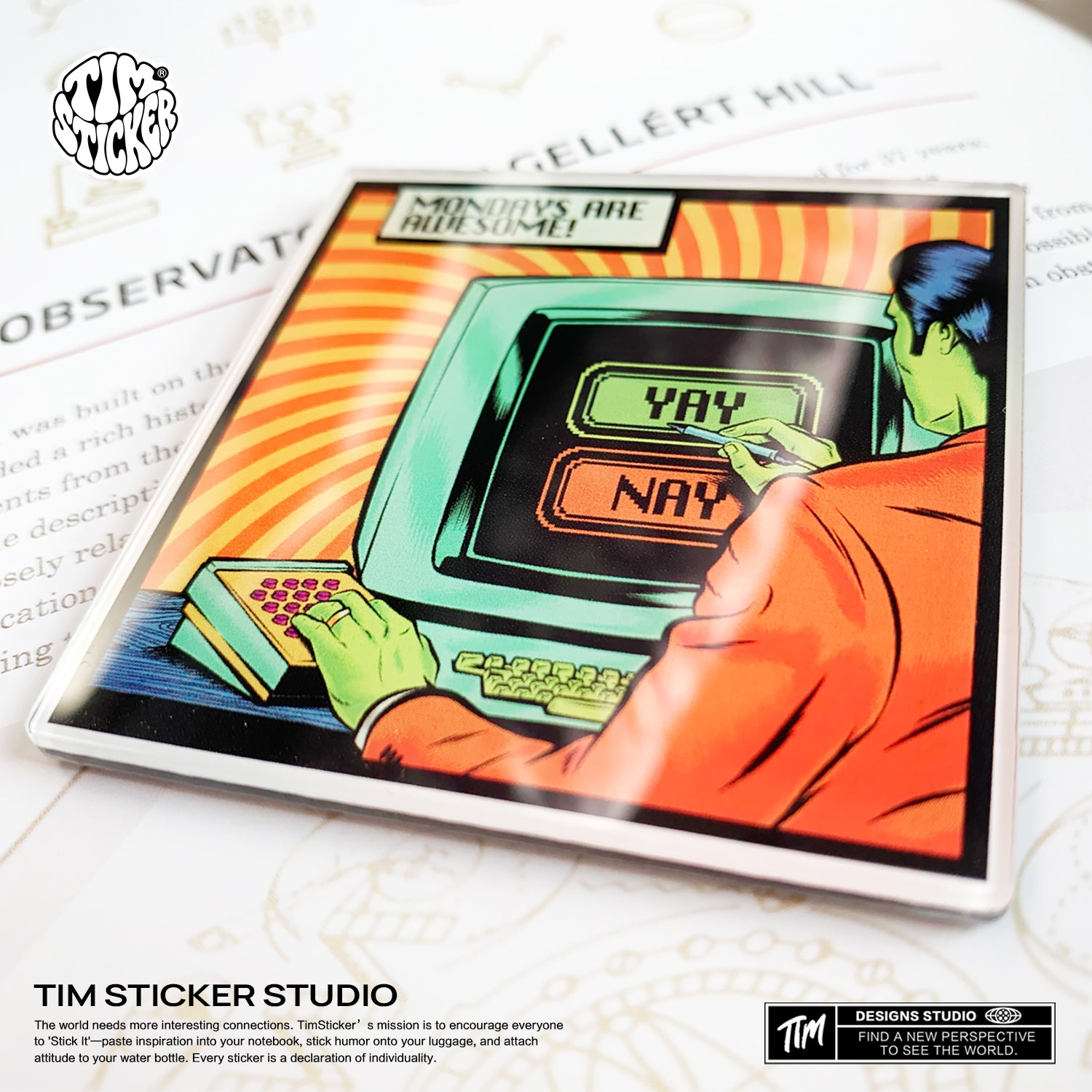 Strong Magnetic Scratch-Free "Yay Or Nay" Refrigerator Magnets, Protects Refrigerator Surface Without Marks TIM STICKER®