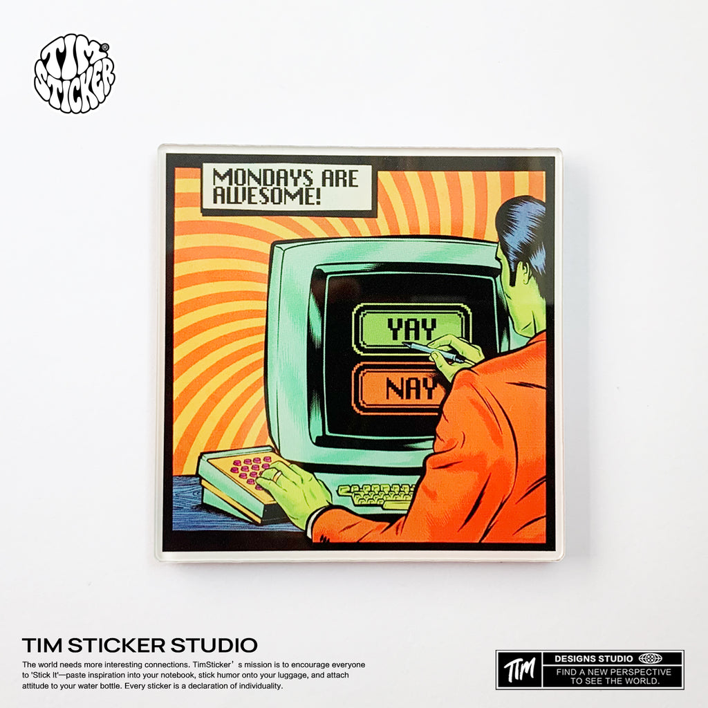 Strong Magnetic Scratch-Free "Yay Or Nay" Refrigerator Magnets, Protects Refrigerator Surface Without Marks TIM STICKER®