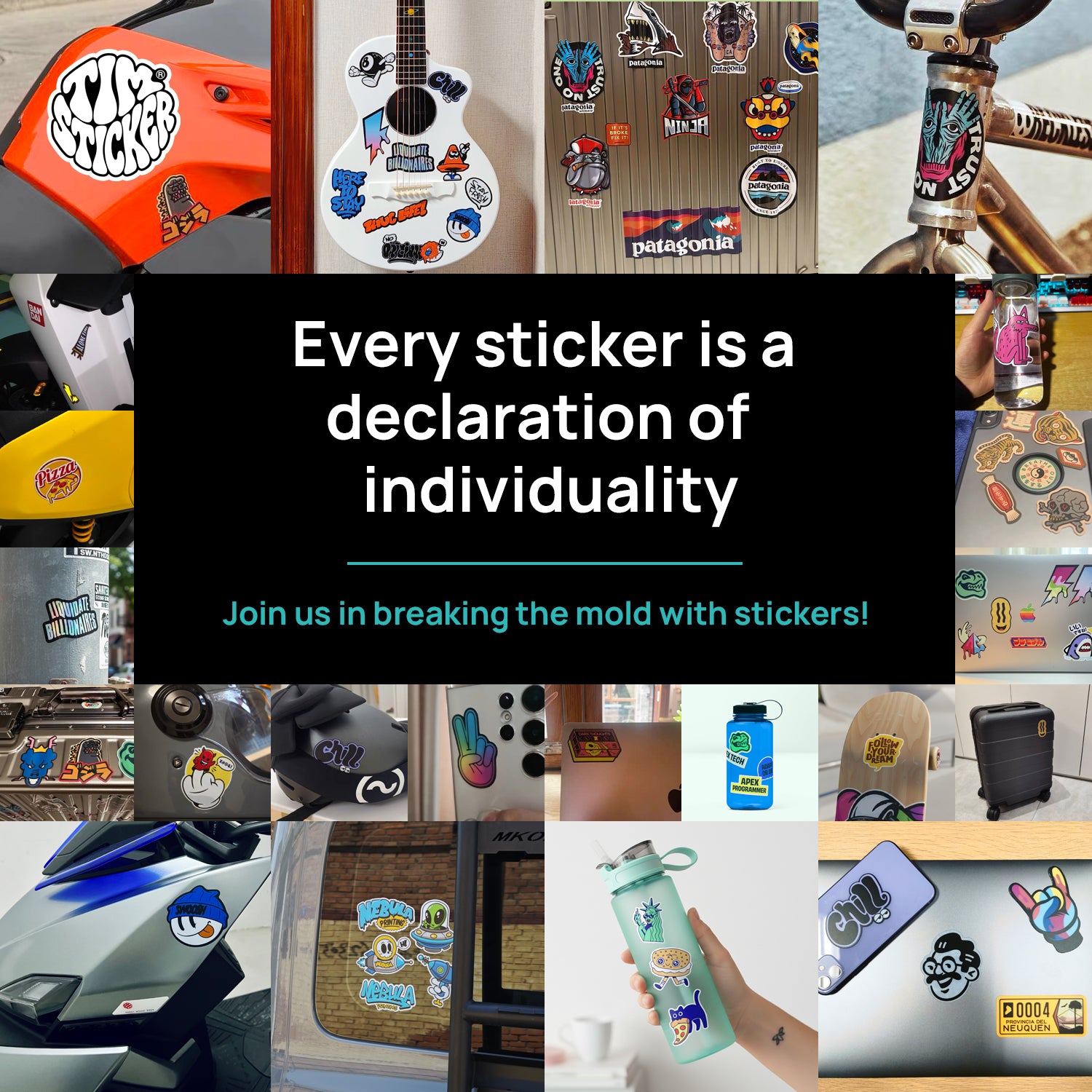 Yoo Graffiti Sticker Set, Trendy Cartoon Outdoor Style Sticker Decal for Laptop, Water Bottle, Car, Skateboard, 3 PCS, Not Reusable TIM STICKER®