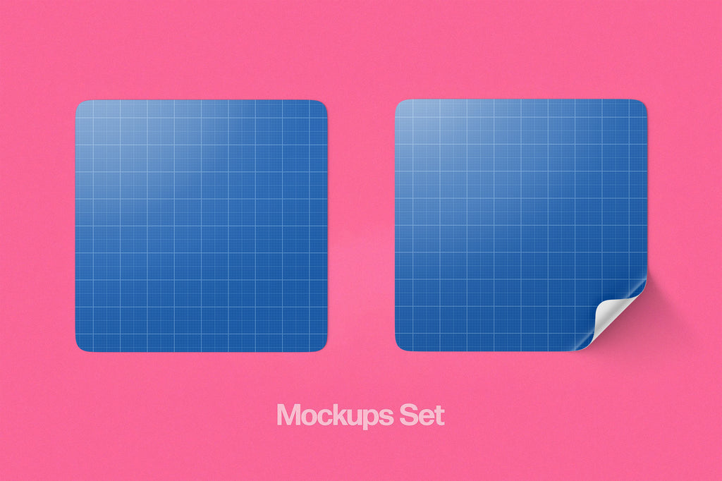 Square Sticker Mockups
