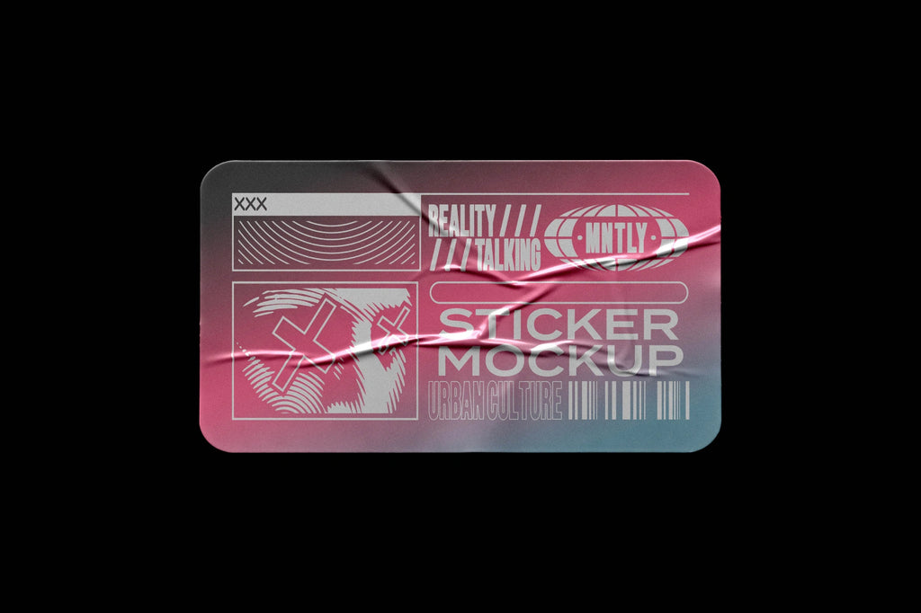 Vinyl Rectangle Sticker Mockup