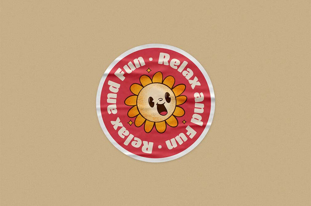 Wrinkled Glossy Sticker Mockup